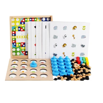 

Kids Wooden Puzzle Toy Memory Match Chess Game Memory Chess Early Education Family Party Table Game for Children