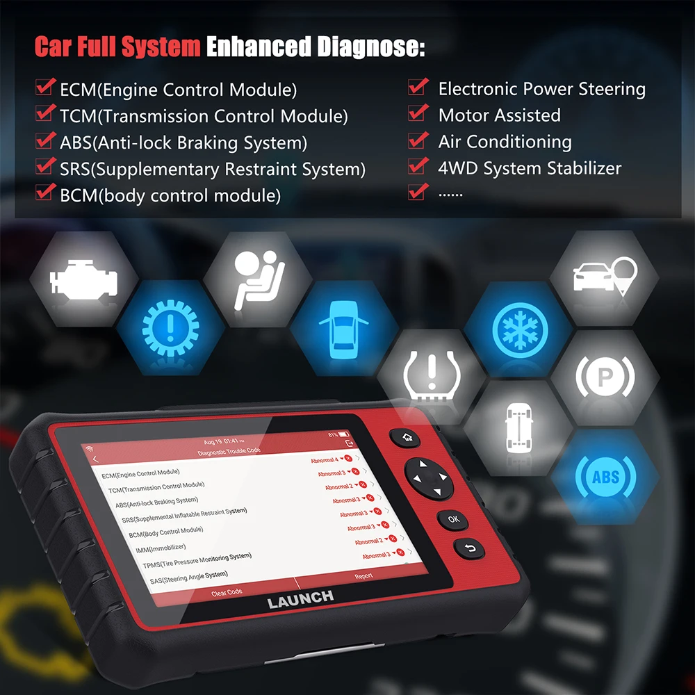 Launch x431 CRP909 полная система Wifi OBD2 сканер DPF TPMS сброс масла PK MK808 OBD ODB2 автоматический