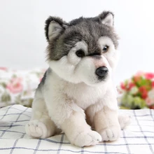 Peluche loup en peluche pour enfants, jouet réaliste, doux, poupée, cadeaux d'anniversaire pour garçons, livraison directe