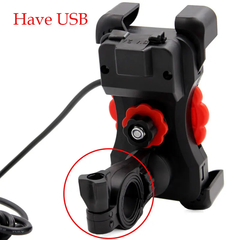 Phone Holder for iPhone Samsung Motorcycle Mobile Cellphone Holder Bike Handlebar Clip Stand GPS Mount Bracket 12V Double USB