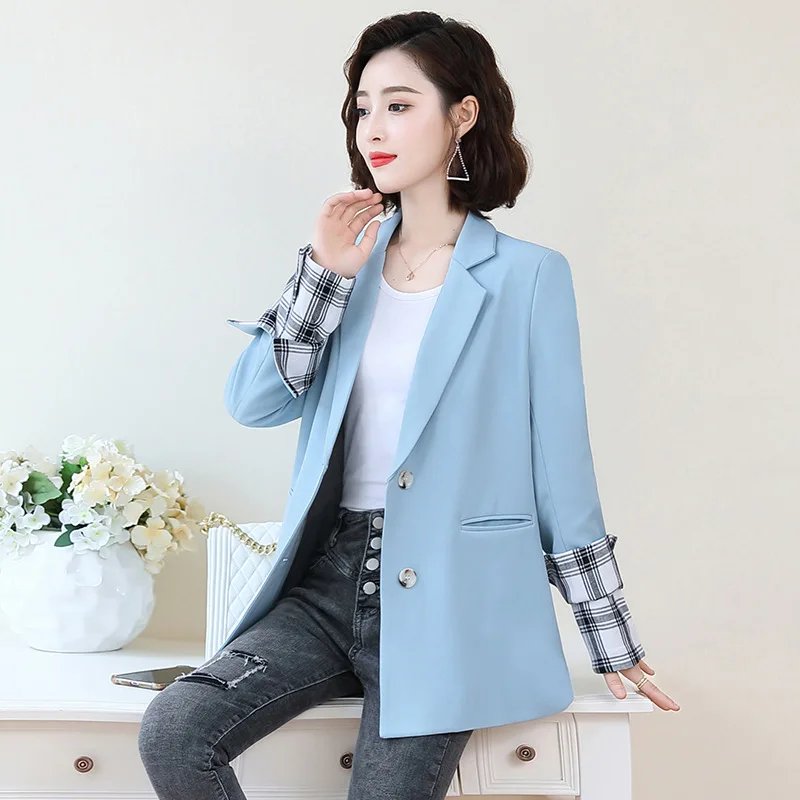 

Small Suit Coat Women's Mid-length 2019 Spring And Autumn New Style Korean-style Long Sleeve Slim Fit Women's Casual Blazer