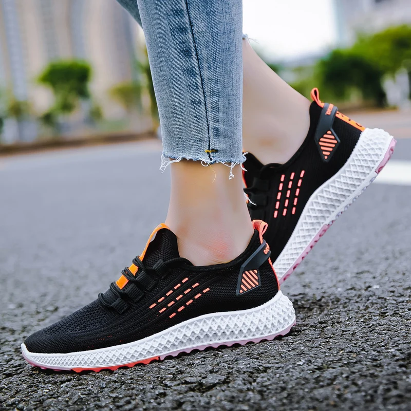 Zapatos de Tenis con plataforma para mujer, zapatillas gruesas de malla con cuña, deportivas, de alta calidad, 2021