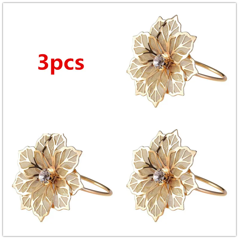 A 3PCS BRIDAY новые кольца для салфеток Салфетка для свадебной вечеринки держатель чашки цветок Алмазный Декор для банкетного стола орнамент занавес пряжка - Цвет: A 3PCS