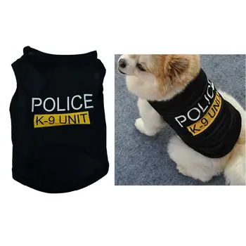 Police Suit Cosplay Dog Clothes Pet Dog Vest Dog Clothes Polyester Soft Breathable Comfortable Stylish Casual Style Dog Clothing 1