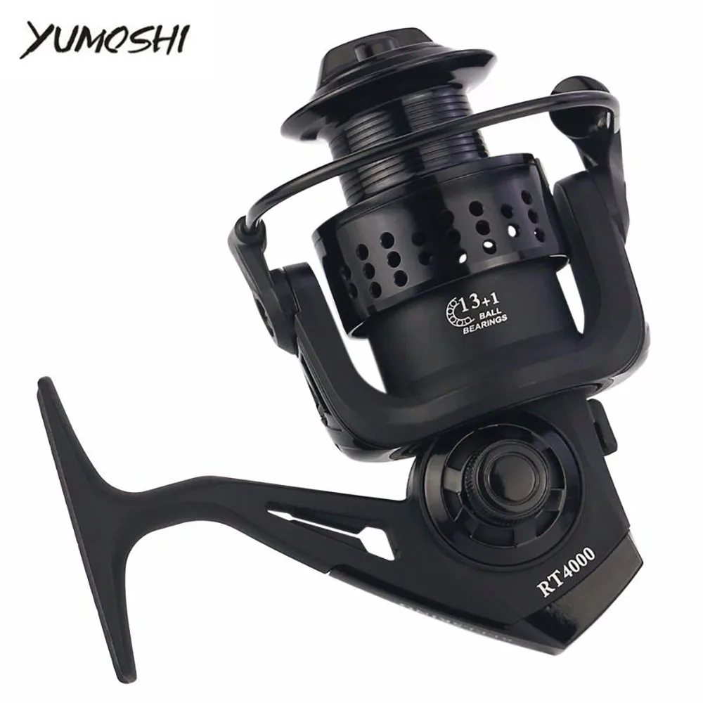 

YUMOSHI Spinning Fishing Reel RT 2000-7000 Series Feeder 5.2:1 14BB Metal CNC Rocker Drag Sea Bait Casting Carp Fishing Reels