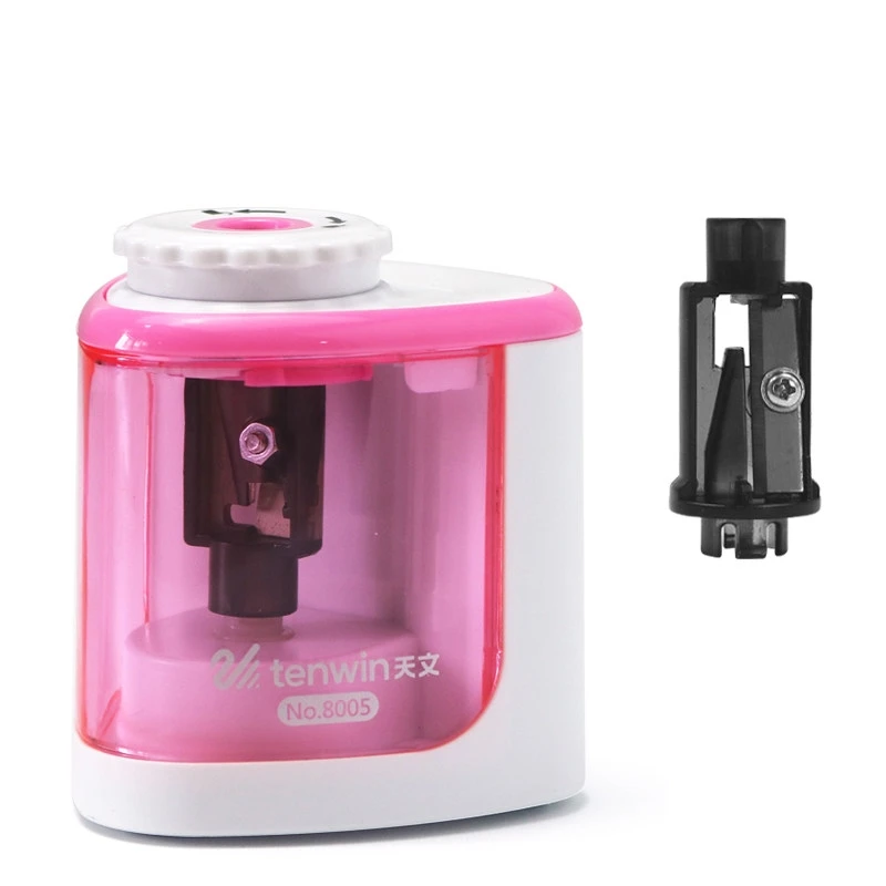Taille-crayon électrique Tenwin Double Trou - Pour Crayons 6-12mm, Piles AA, Affûtage Rapide