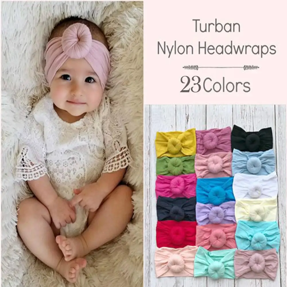 

23PCS Color mixing wholesale Baby Super Soft Headband Donut shape design Princes costume accessories Photo Decoration Nylon wide