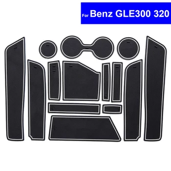 

Car Door Gate Slot Mats Carpets Position Cup Holder Pads For Mercedes Benz GLE 300 320 Door Groove Mat Free Shipping
