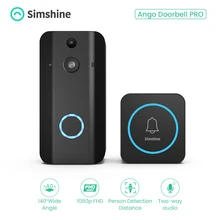 Simshine – sonnette WIFI sans fil pour maison connectée, interphone vidéo de sécurité, caméra AI, Vision nocturne HD 1080P, pour appartement