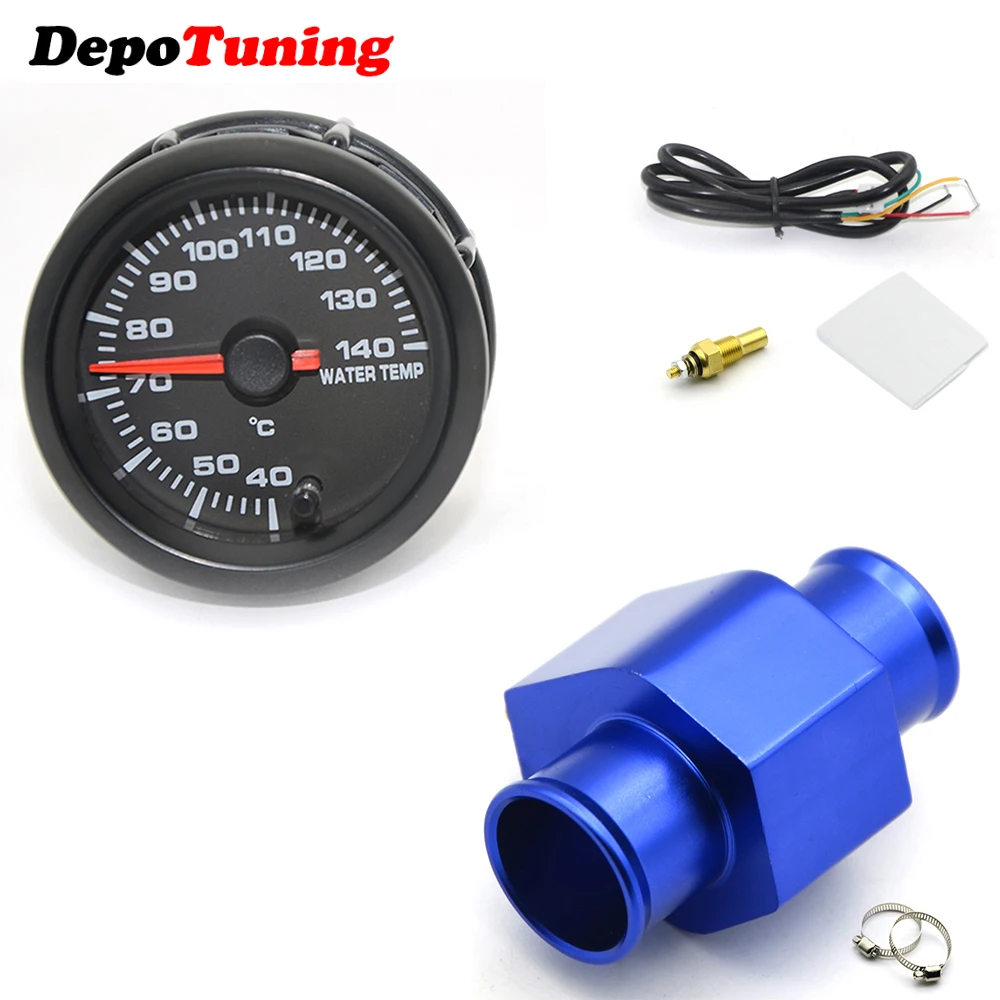 

DepoTuning 2'' 52MM Car 7 Colors Led Analog Water Temperature Gauge 40-140℃ With Water Temp Joint Pipe Sensor Adapter