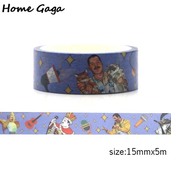 

20pcs/lot Homegaga Freddie Mercury vintage singer funny album cartoon Washi tape diy Scrapbooking Adhesive tape stickers D2153