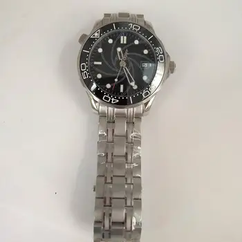 

Automatic Mechanical Watch 007 black Dial Men Ceramic Bezel Date Luminous hands Stainless Steel solid Bangle 41mm Watch 11-D17