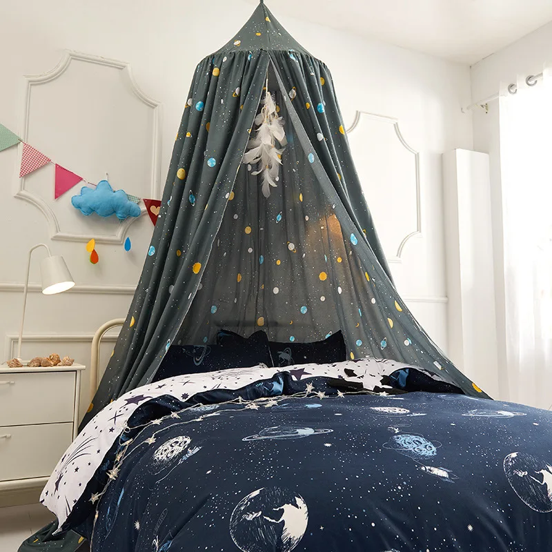bebê menino decoração do quarto crianças dossel tenda espaço exterior