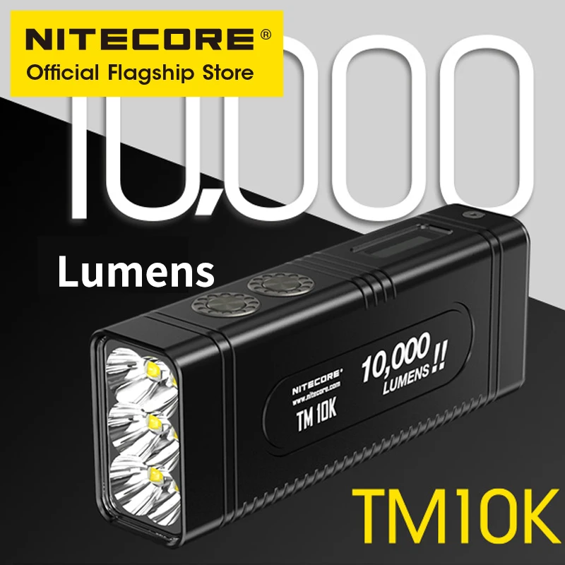 

NITECORE TM10K ultra-high brightness OLED screen 10000 lumens direct charging exploration flashlight.