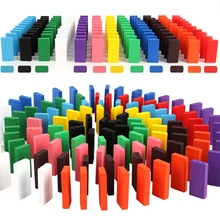 Домино кубики, детские игрушки цветные домино Обучающие деревянные игрушки набор домино игрушки для детей подарок Прямая поставка