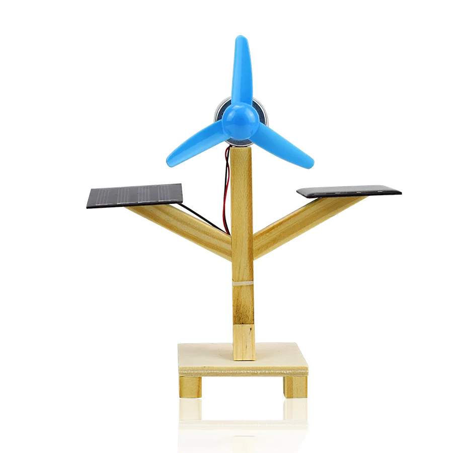DIY Solar-powered Fan Model Kit Science Toys for Boys Creative Physics Experiment Wood Model Toys Kids Friends Gift Education