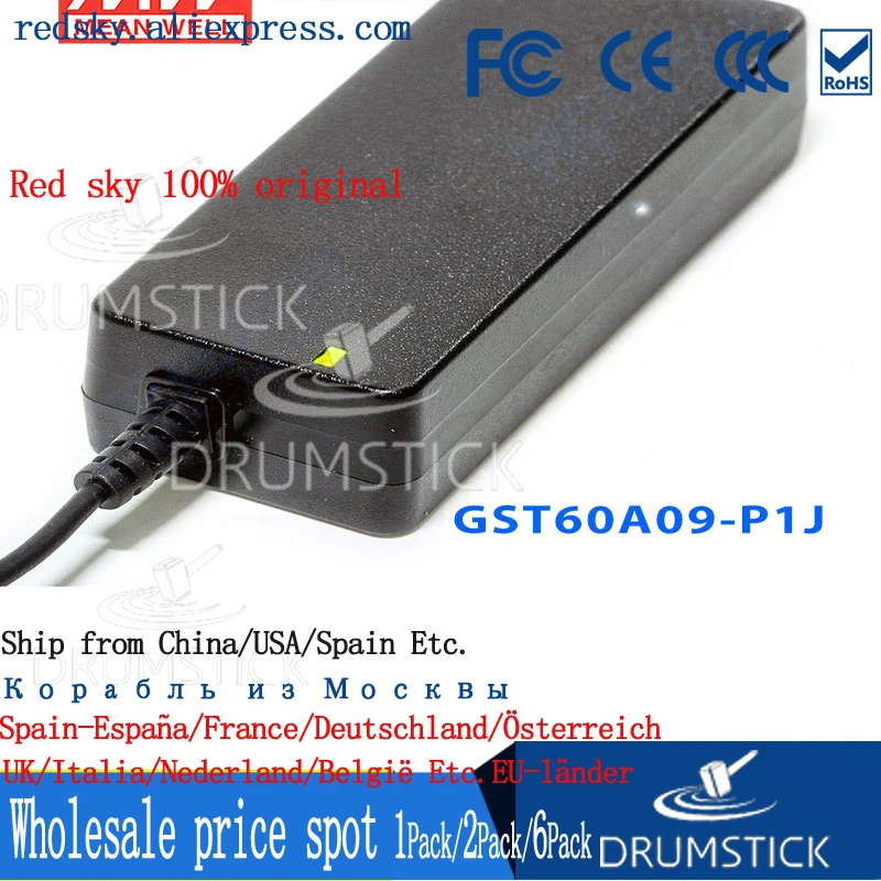 Бренд MEAN WELL представляет GST60A09 P1J 9V 6A meanwell GST60A 54 Вт AC DC постоянного тока высокой