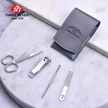 777(три семерки) Высокое качество углеродистая сталь Серебряный набор для стрижки ногтей триммер для маникюра, педикюра 4 в 1 дорожные наборы TSM-712
