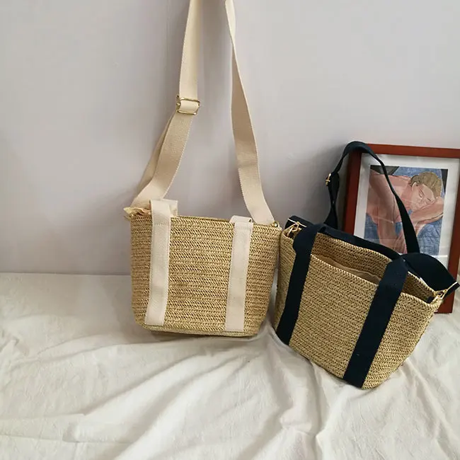 

Women Casual Simple Straw Bag Beach Bag Vegetable Basket Leisure Tote