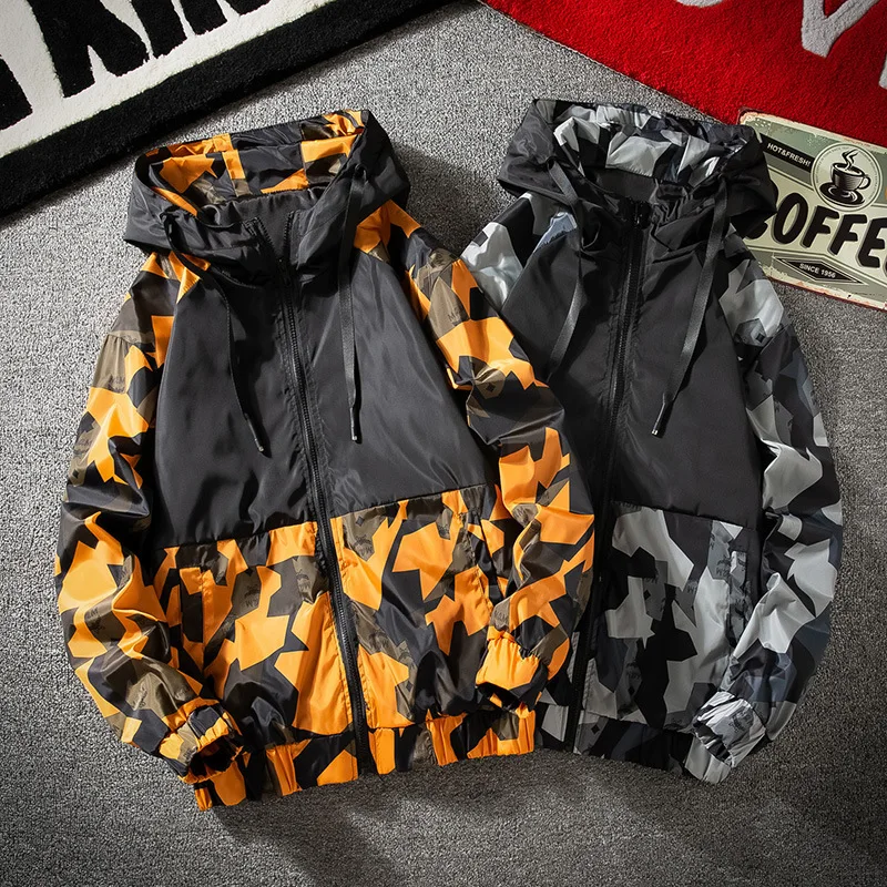 

2019 Autumn New Style Men Jacket Men's Thin Slim Fit Camouflage Sports Casual Hooded Coat Jacket Men's