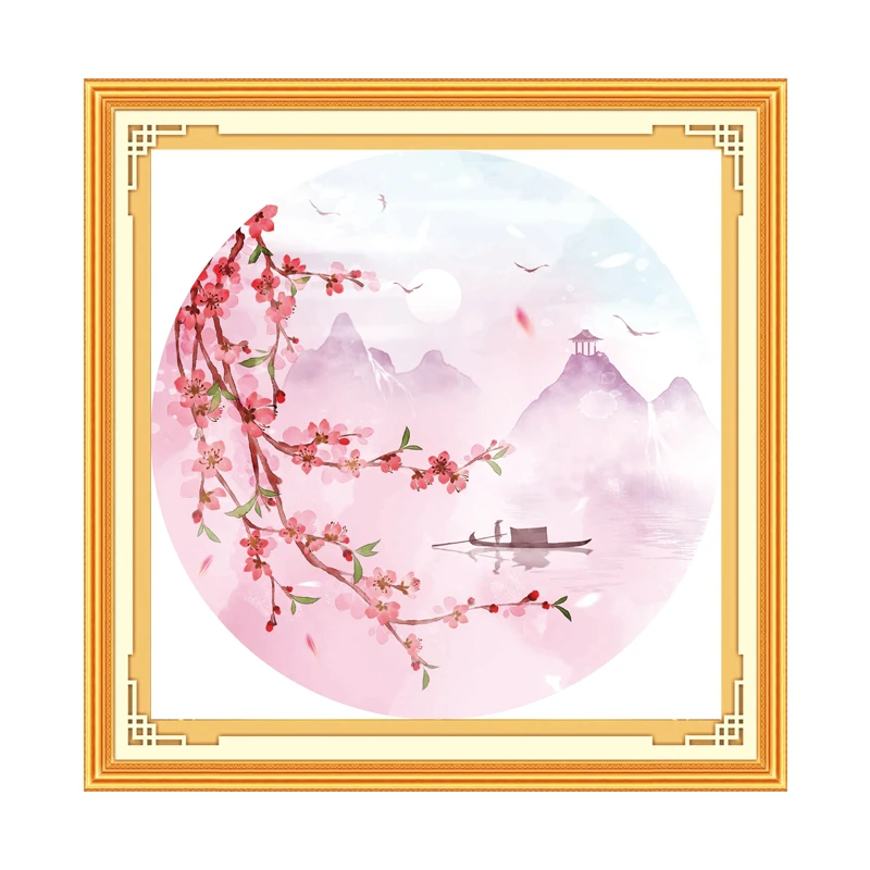 

Вышивка, Набор для вышивки крестиком из серии с принтом животных, Набор для вышивки крестиком из шелка с цветком персика