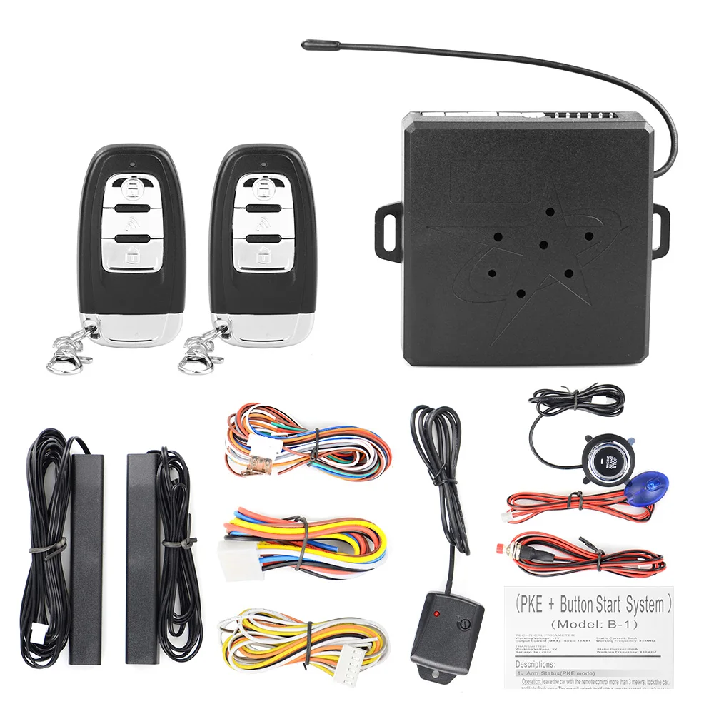 Car Keyless Entry Engine Start Alarm System Push Button Remote Starter Stop Auto Anti-theft System Remote Control car door lock kit car alarm car alarm kit car remote starter car alarm remote control car remote central kit car remote door lock kit