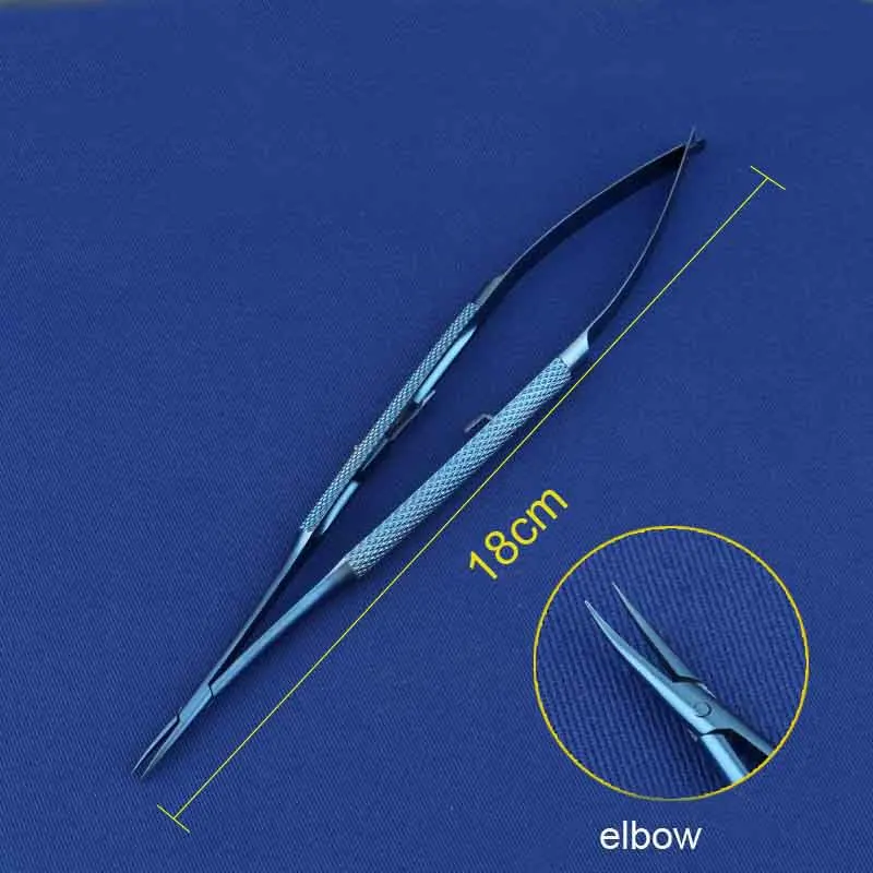 Micro-locking needle holder 12cm14cm16cm18cm pen pin clamp self-locking needle clamp surgical instruments - Цвет: Темно-синий