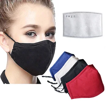 

Cotton Mask + 5 Layer Activated Carbon PM2.5 Non-washable Filter Anti-smog Dust-proof Washable Cotton Mask Earmuffs
