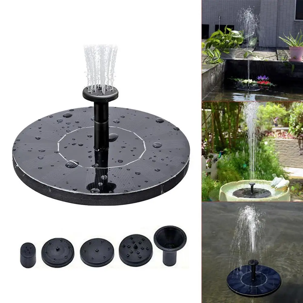 

Mini Solar Fountain Solar Water Fountain Garden Pool Pond Floating Fountain Garden Decoration Outdoor Solar Panel Fountain Round