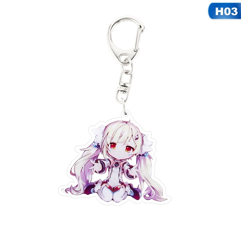 KEY4867H03 Kawaii Anime Key Chain Azur Lane Enterprise Prinz Eugen Acrylic Keychain keyring Pendant Anime - Цвет: KEY4867H03