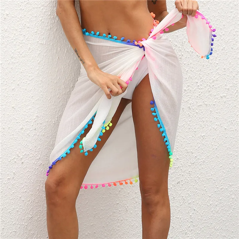 Womens Swimwear Bikini Cover Up Sheer Beach Mini Wrap Skirt Sarong Pareo Shorts Summer Beachwear Holiday beach cover,swimsuit cover