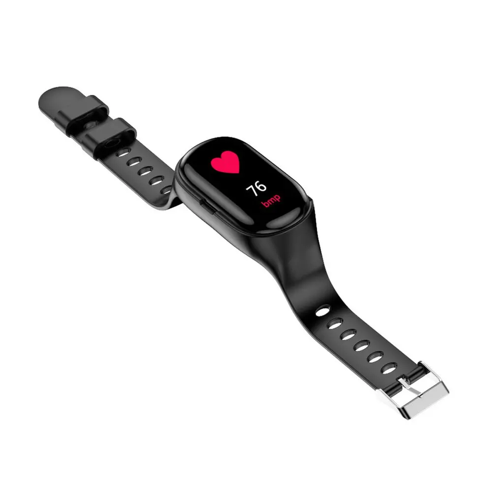 M1 Smart Watch With Bluetooth Earphone Health Tracker Pedometer Fitness Bracelet Smart Wristband With Wireless Headphones 2 in 1