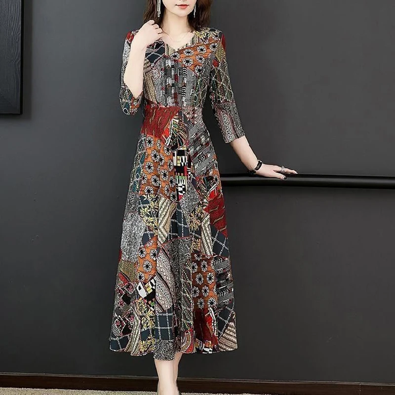 3 quarter sleeve dresses plus size