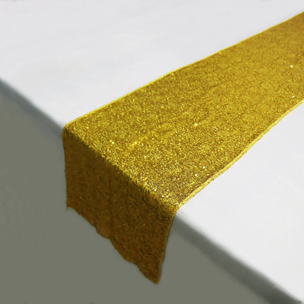 

1pcs Rose Gold Champagne Sequin Table Runner Sparkly Wedding Banquet Party Table Runners Home Tablecloth Decoration