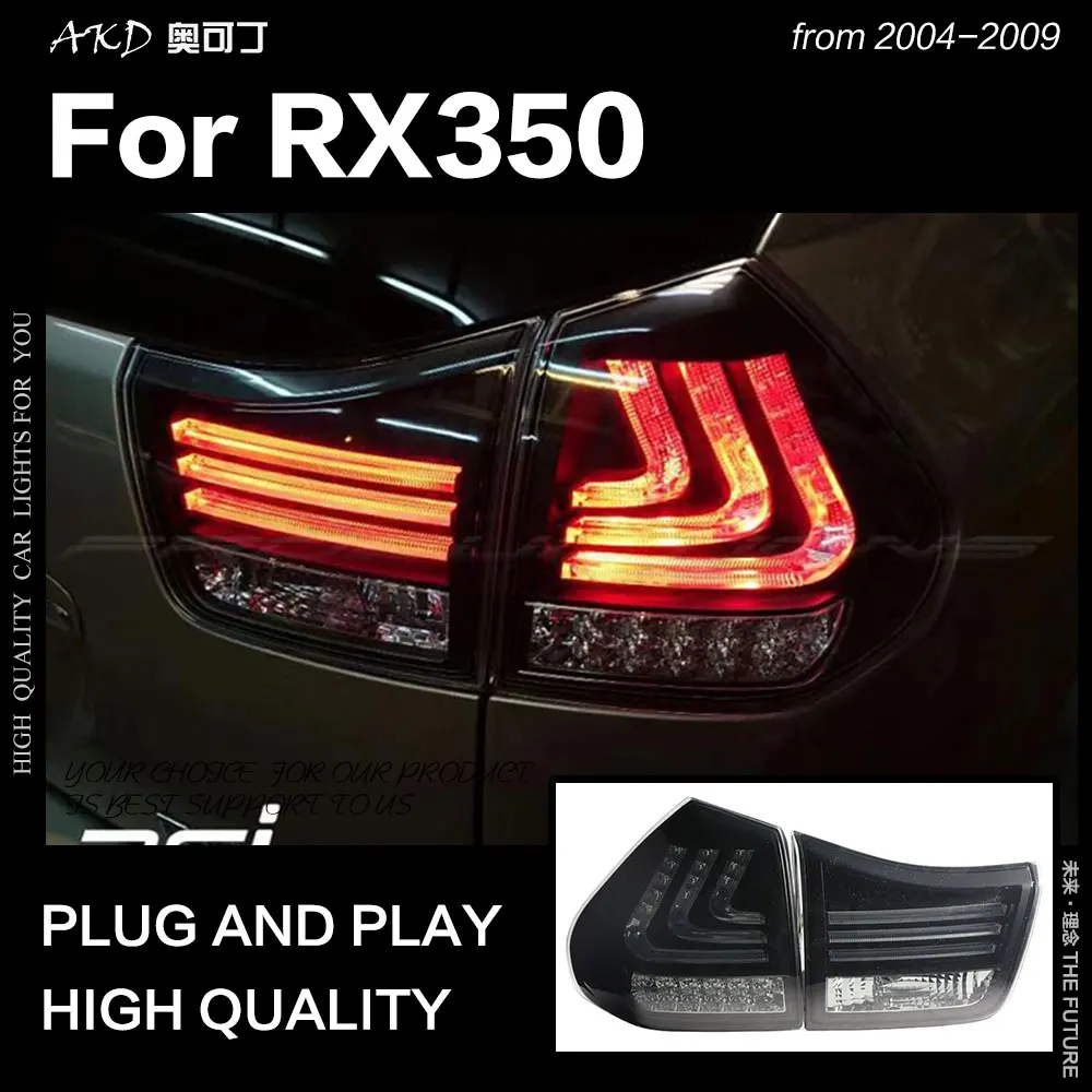 AKD автомобильный Стайлинг для Lexus RX350 задний фонарь 2004-2009 RX330 задний фонарь светодиодный DRL динамический сигнал тормоза Обратный Авто аксессуары