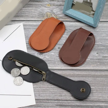 

Men Women Leather Coin Purse Outdoor Utility Self-Defense Multi-Tool Wallet