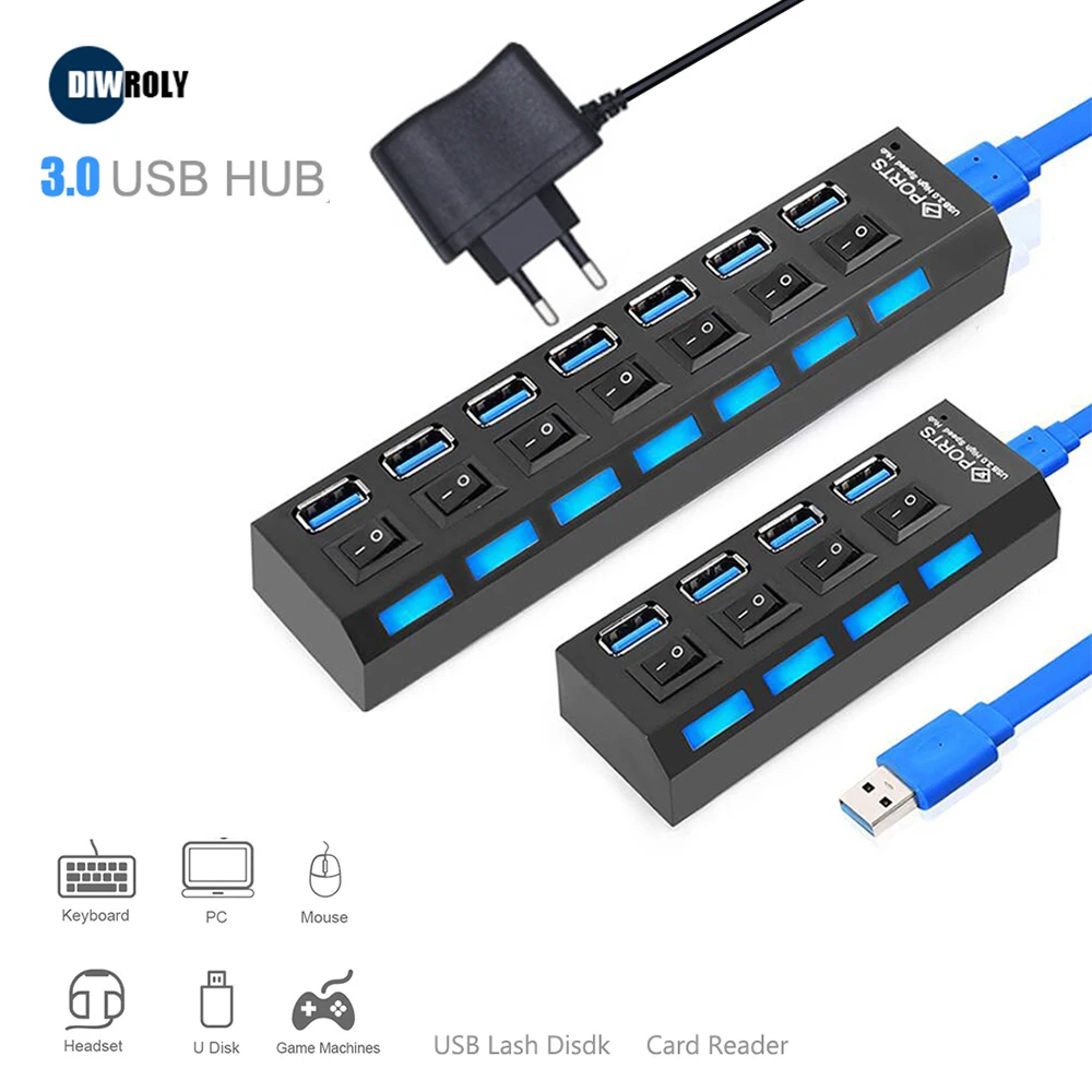 USB хаб 3.0 переходник usb комплектующие для пк адаптер магнитный кабель | Компьютеры