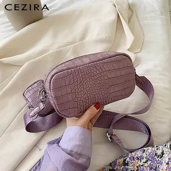 

CEZIRA Crocodile PU Leather Small Handbag For Women Coin Purse Design Messenger Bag Girls Daily Crossbody Shoulder Bag Sling Bag