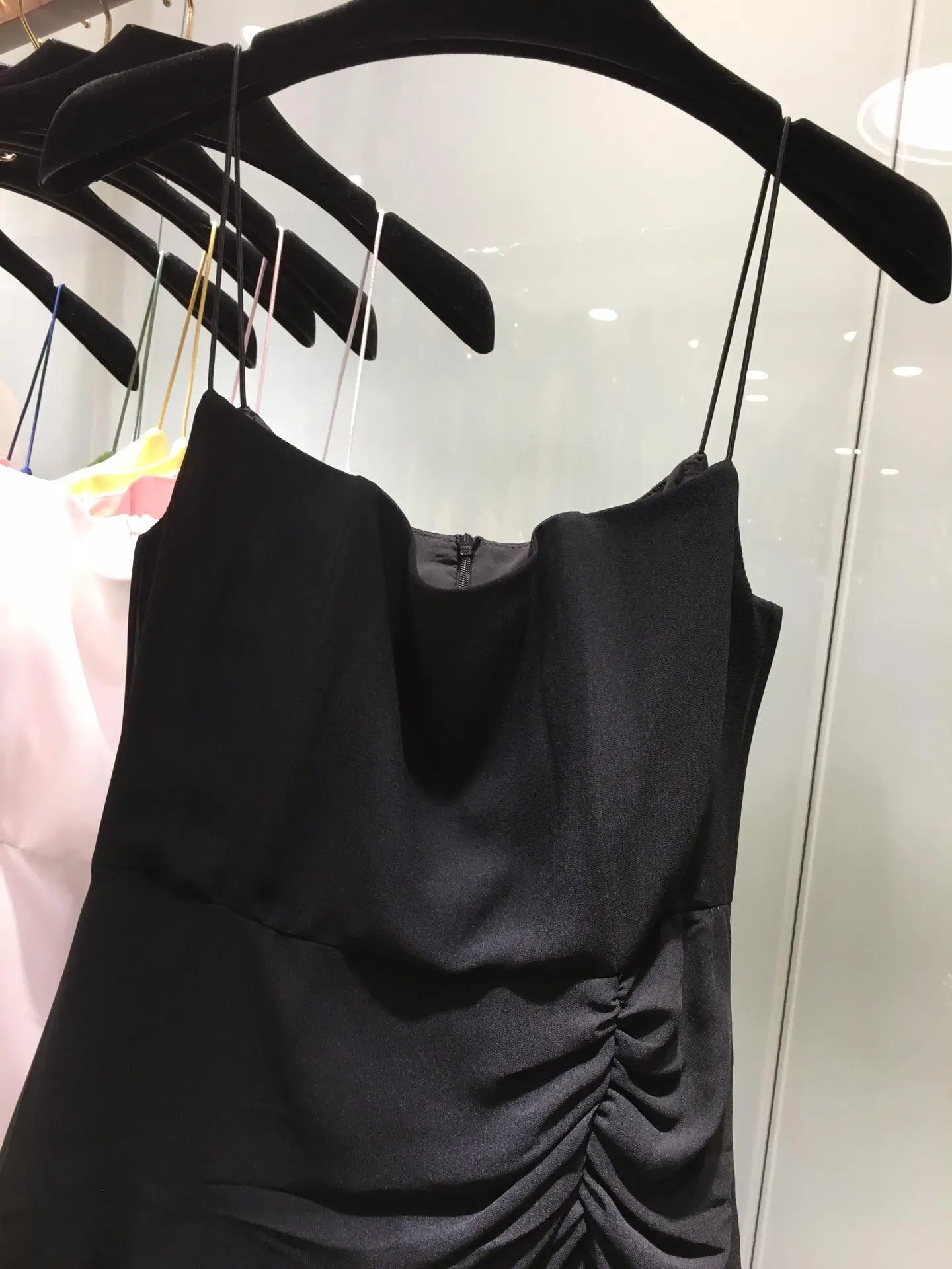 Новые женские модные сексуальные однотонные тонкие бретельки в стиле корта мини-платье принцессы 0911