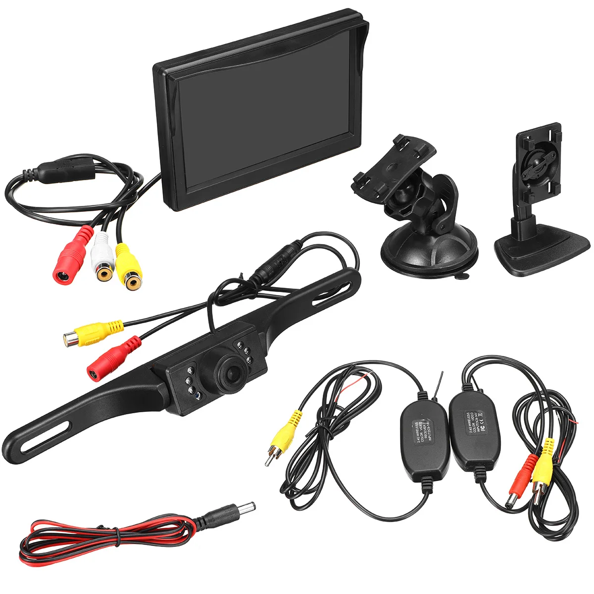 5 дюймов TFT lcd HD экран автомобильный монитор 2 пути видео вход 800*480 12 в монитор заднего вида+ беспроводная Парковка камера ночного видения комплект