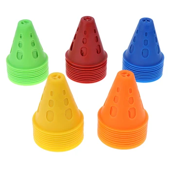 

Soccer Trainning Cone 10pcs Stadium Marking Agility Training Marker Free Slalom Skate Pile Cup Football Training Equipment