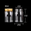 12 pieces 80ml 47*70*34mm Glass Bottles with Golden Aluminum Caps Spice Bottles Pill Container Candy Jars Vials for Wedding Gift 2