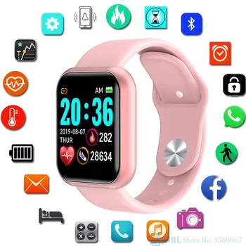 

2020 Fashion Square Smartwatch Women Waterproof Sport Watch Electronic Ladies Wrist Watch For Andriod Ios Smart watch Clock