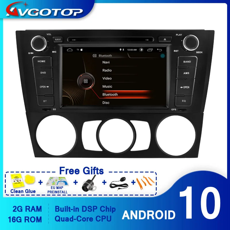 AVGOTOP Android 10 автомобильный Радио dvd плеер для BMW 1 серии E81 E82 E87 E88 (2006 2012) 2G 16G