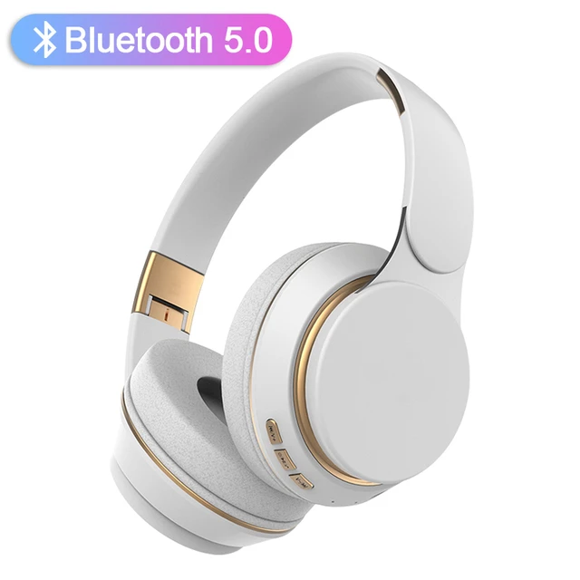 Casque sans fil bluetooth, casque d'écoute stéréo pliable