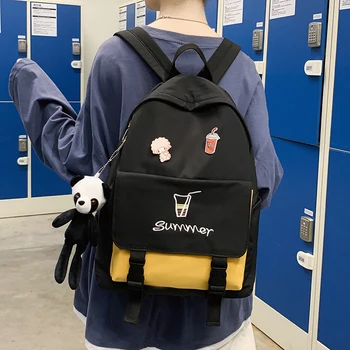 

HOCODO 2020 New Women Waterproof Nylon Backpack School Bags For Teenage Girls Travel Backpack Multi Pocket Student Cute Backpack