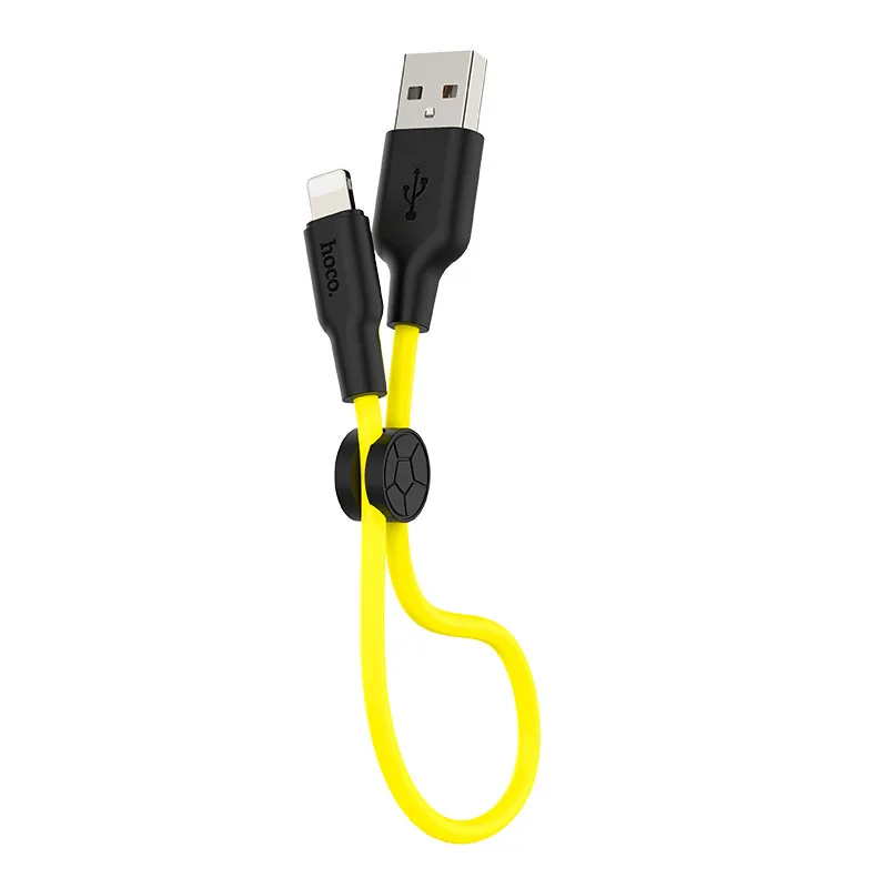 HOCO X21Plus, 30 шт./лот,, 0,25 м, мягкий силиконовый USB кабель для iPhone type-C, микрокабель для samsung USB-C, провод для зарядки - Цвет: yellow