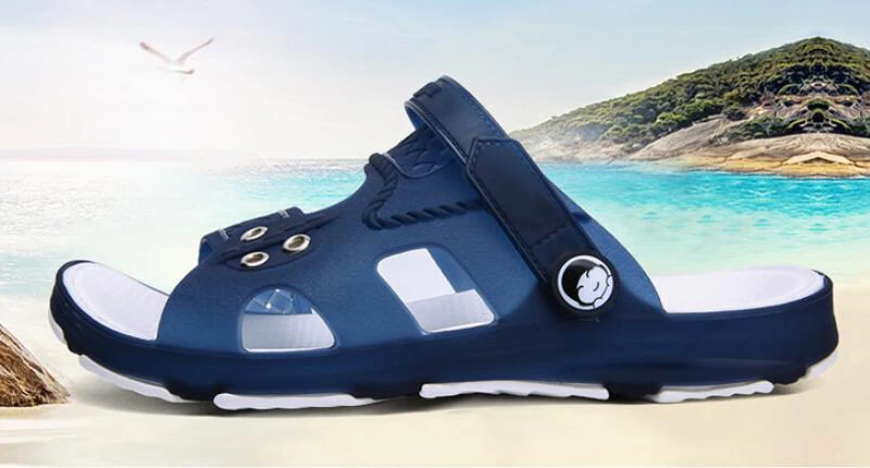 Pofulove Men Slippers Summer Sandals Outdoor Beach Casual Shoes Zapatos De Hombre Indoor Durable Anti Slip Peep Toe New
