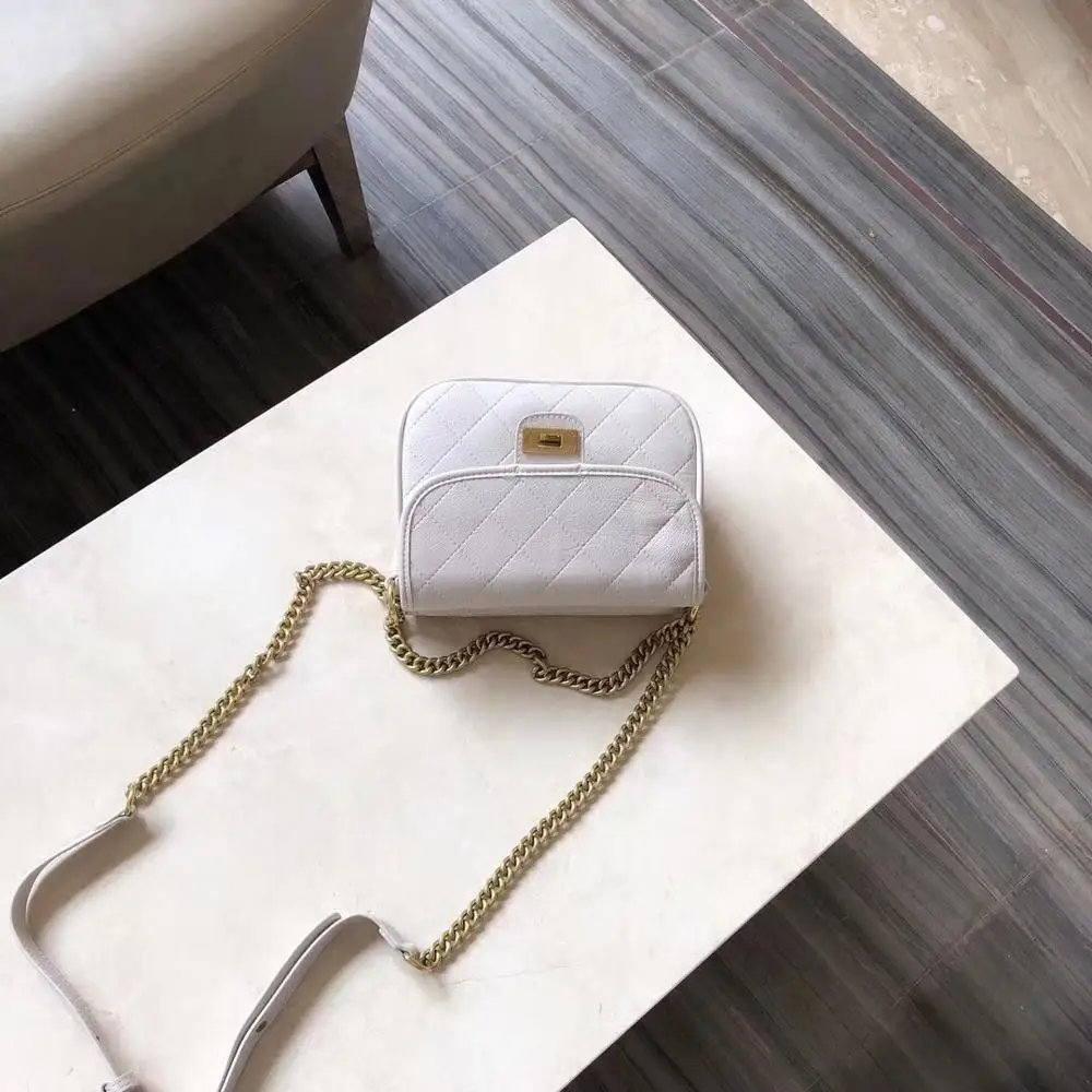 

OUMISI 2019 New Fashionable and Leisure Style Slanting Small Bag Quality Diamond Lattice Bag Double-sided Used MUS07C