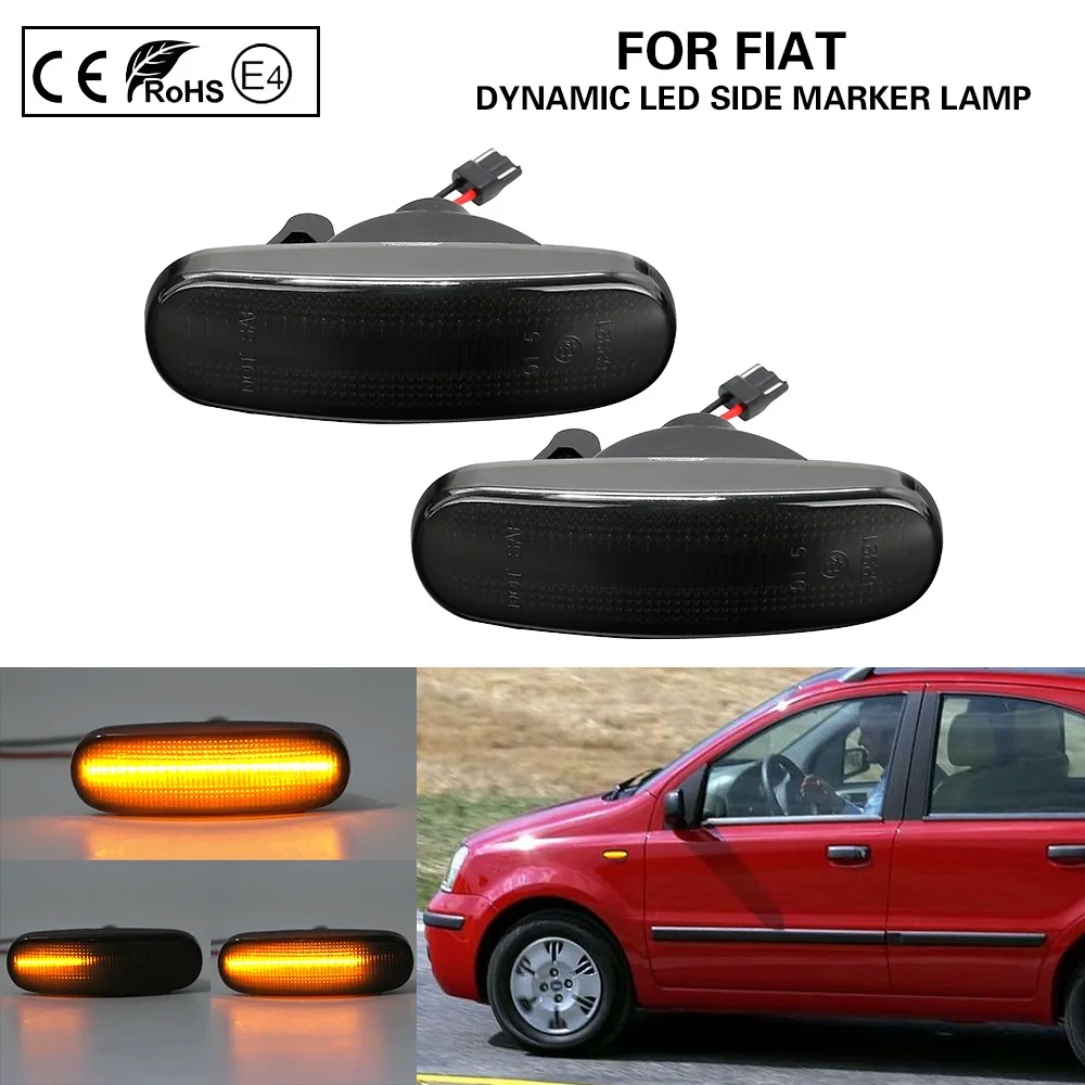 

2X Dynamic Smoke LED side marker light turn signal lamp for Fiat Peugeot Bipper box van Tepee Citroen Lancia Musa(350)